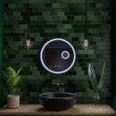 Oglinda LED Rotunda, 60cm, Micah Senzor MotionGlow Marcello, Sistem Dezaburire, Ceas & Termometru, Lupa Cosmetica, Dimabila