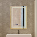 Oglinda LED Touch Bruno Sistem Dezaburire, Ceas si Temperatura 60x80 cm Rama Argintiu Brushed, S84/60X80
