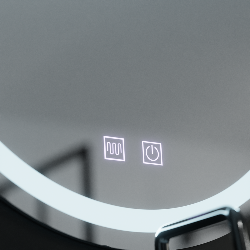Oglinda LED Rotunda, 70cm, Lucea Touch, Sistem Dezaburire, Dimabila