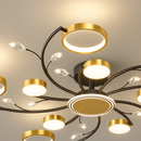 Lustra LED cu Telecomnda KARINA, 68W, 10 Elemente, Lumina Calda/Rece/Neutra, Dimabila, Auriu