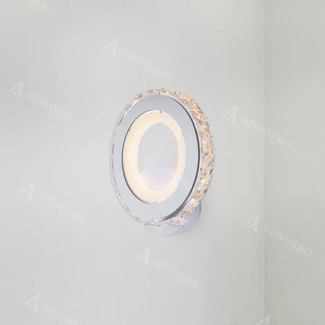 Aplica LED Borandis 20W, Alb cu Crom, Acril si Cristal , Lumina Rece/Calda/Neutra
