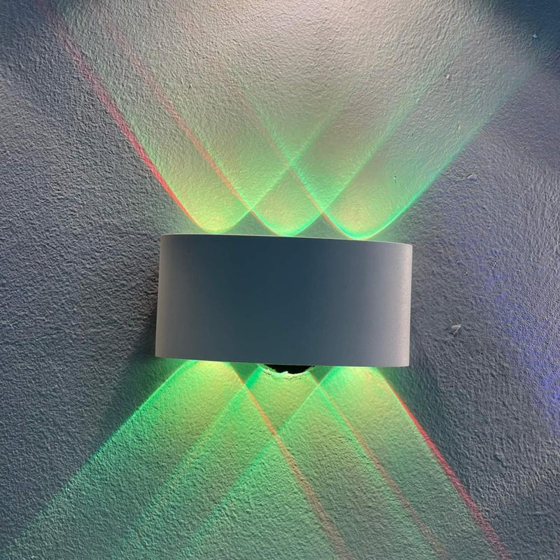 Aplica LED de Exterior, 6W, RGB, Metal, Alb