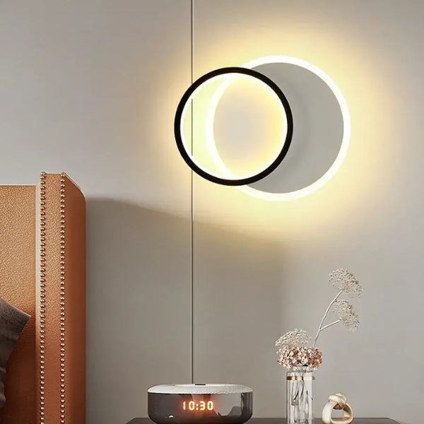 Aplica LED SMALON 27W, 2 Cercuri, lumina Rece/Calda/Neutra, Alb Negru