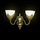 Aplica Rustic COTTAGE, 2*E27, Bronz cu Alb, Metal si Sticla