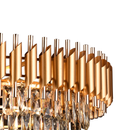 Candelabru Cristal VERSAILLES Supremo, CC900/800GD, 12xE14, Diametru 80cm, Auriu Lucios, Inaltime Reglabila