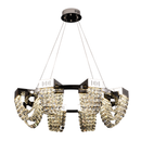 Candelabru Cristal LED 24W, STRATUS Regalis, Diametru 80cm, Crom Lucios, Inaltime Reglabila, Lumina Calda Neutra Rece 3000K/4000K/6000K, Metal si Cristal Candelabre Cristal Default Title Alessandro Design