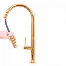 Baterie Bucatarie cu Dus Extractibil, Alama Sanitara, Auriu, CF2043