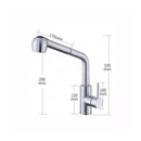 Baterie bucatarie cu dus extractibil Starke CF019, monocomanda, inox, cartus ceramic, satinat