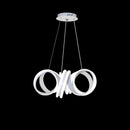 Lustra LED suspendata cu telecomanda INFINITY TWIST 180W, Ondulata, lumina Rece/Calda/Neutra, Dimabila, Alb, Inaltime Reglabila