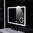 Oglinda LED Rectangulara, 90x60cm, Souverain MotionGlow Marcello, Sistem Dezaburire, Ceas & Termometru, Lupa Cosmetica, Dimabila
