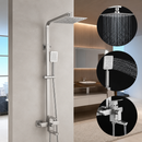 SET Coloana de dus cu baterie, Inox, para patrata, efect ploaie, 3 functii, montare pe perete, Satinat, Accesorii Incluse, LY005 Baterii & Coloane de Duș Default Title Alessandro Design