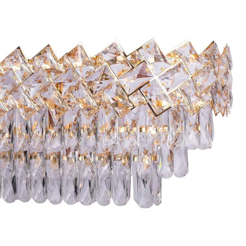 Candelabru Cristal WINDSOR Regalis 10x E14, Diametru 85cm, Auriu Lucios, Inaltime Reglabila