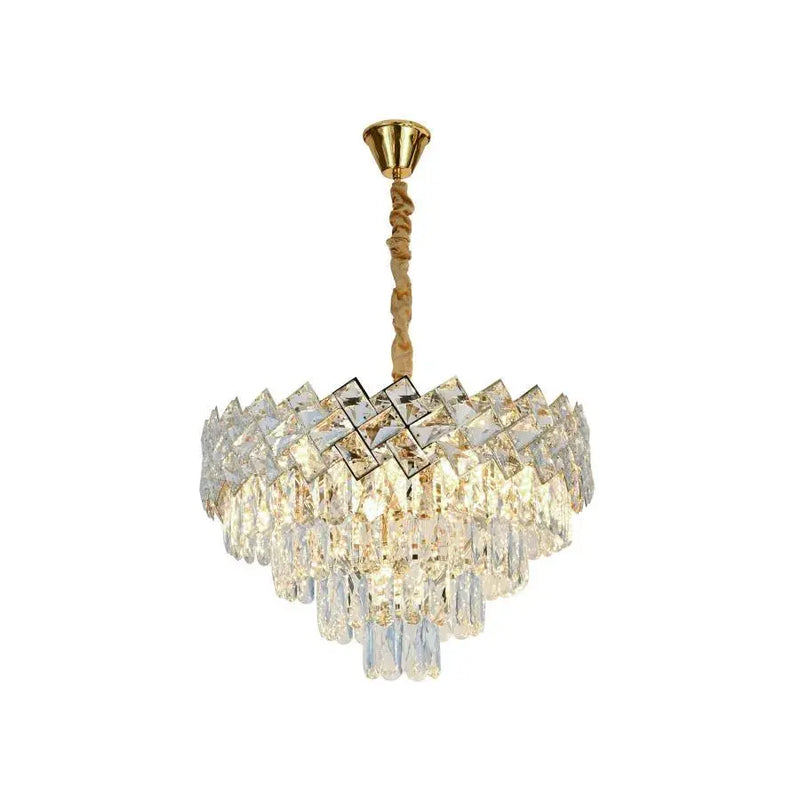 Candelabru Cristal WINDSOR Eleganza 8x E14, Diametru 49cm, Auriu Lucios, Inaltime Reglabila