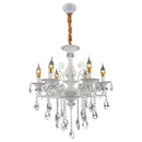 Candelabru SANSSOUCI 6xE14 Cristal si Metal – Design Clasic, Alb Argintiu Candelabre Clasice Default Title Alessandro Design