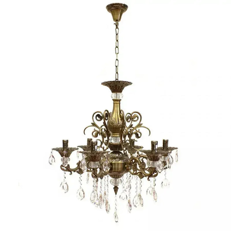 Candelabru Cristal SANSSOUCI Magno, 6xE14, Diametru 60cm, Alama Antichizata