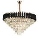 Candelabru Cristal VERSAILLES Supremo 10xE14, Diametru 80cm, Auriu Lucios si Negru, Inaltime Reglabila