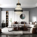 Candelabru Cristal VERSAILLES Grande Supremo 10xE14, Diametru 60cm x Inaltime 90cm, Auriu Lucios si Negru, Inaltime Reglabila