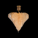 Candelabru Cristal Ander, 5xE14, Diametru 50 cm, Auriu, Metal si Cristal