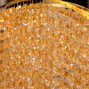 Candelabru Cristal Ander, 5xE14, Diametru 50 cm, Auriu, Metal si Cristal