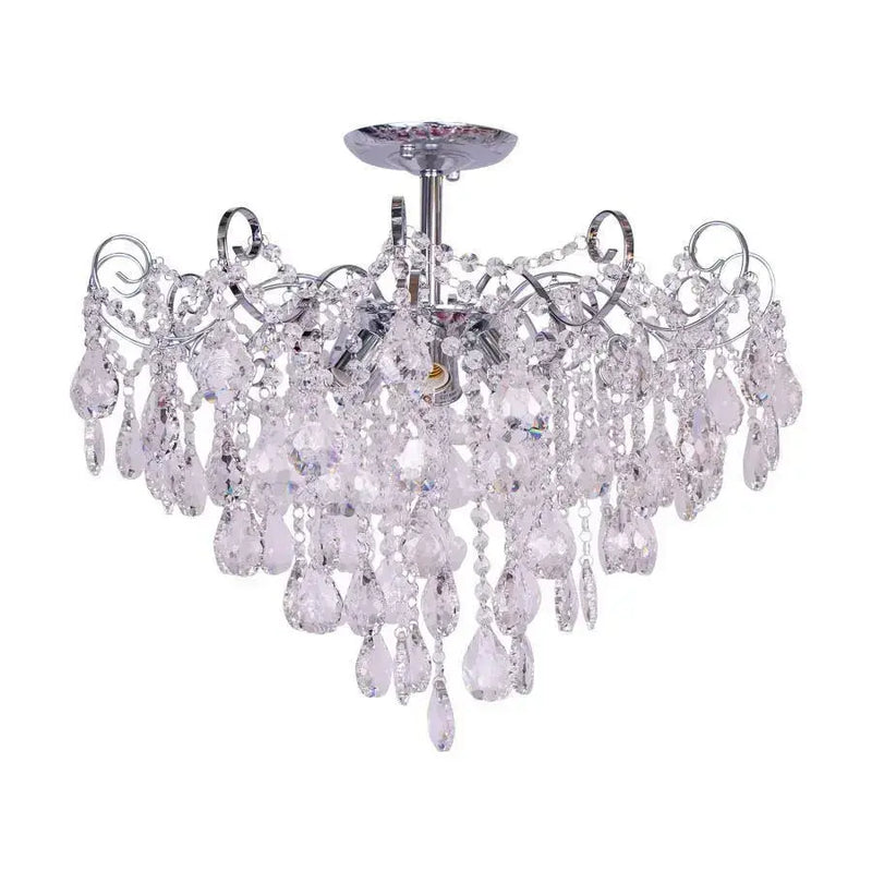 Candelabru Cristal Carson 6x E27 Argintiu - LEDS