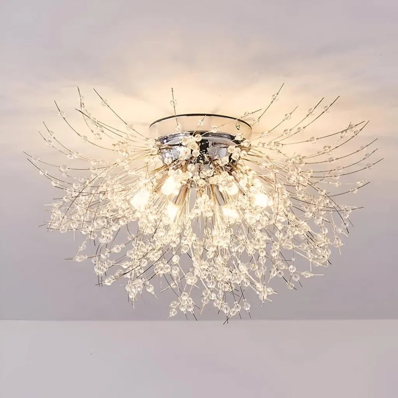Candelabru Cristal RONDO Vivace, 6x G9, Diametru 49cm, Argintiu Lucios