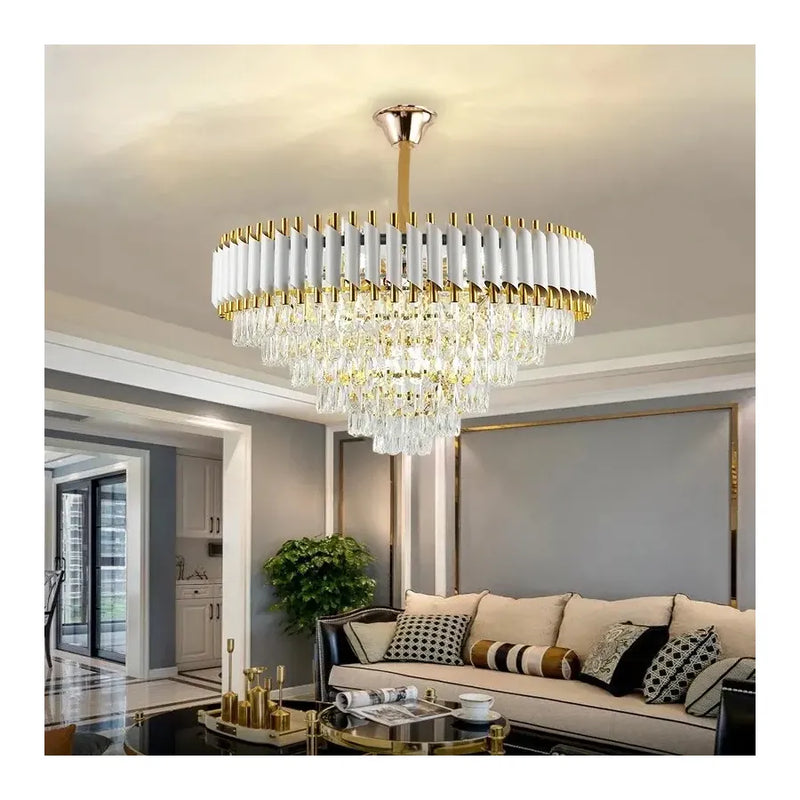 Candelabru Cristal Leira 5X E14 Auriu - LEDS