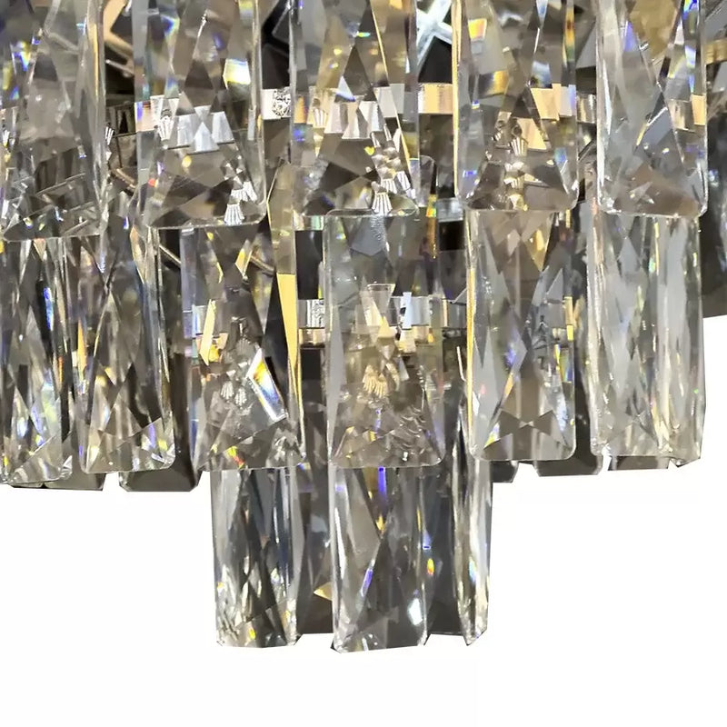 Candelabru Cristal WINDSOR Nobile 5xE27, Diametru 40cm, Crom Lucios, Inaltime Reglabila