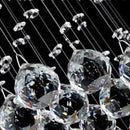 Candelabru Cristal LED 13 xGU10 Meili Crom, Diametru 80cm, Inaltime 240cm, Model Scara