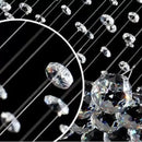 Candelabru Cristal LED 13 xGU10 Meili Crom, Diametru 80cm, Inaltime 240cm, Model Scara