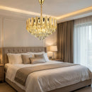 Candelabru Cristal BUCKINGHAM Petito 3xE14, Diametru 30cm, Auriu Lucios, Inaltime Reglabila Candelabre Cristal Default Title Alessandro Design