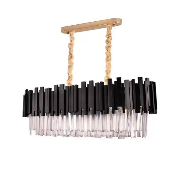 Candelabru Cristal BLOIS Regalis 8xE27, Diametru 80cm, Negru, Inaltime Reglabila