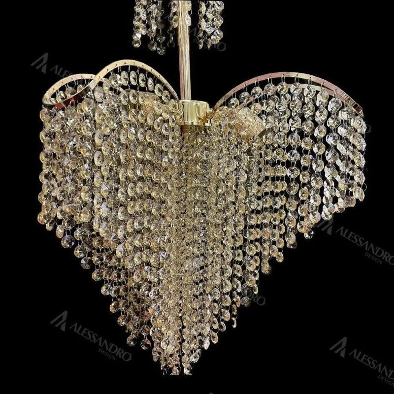 Candelabru Cristal CONWY Eleganza, 4xE27, Diametru 47cm, Auriu