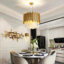 Candelabru BLOIS Nobile, Diametru 40cm, 5x E14 Auriu, Inaltime Reglabila