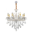 Candelabru Cristal SANSSOUCI Magno, 8xE14, Diametru 70cm, Alb