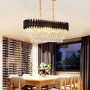 Candelabru Cristal VERSAILLES Regalis 10x E14, Diametru 80cm, Auriu Lucios si Negru, Inaltime Reglabila