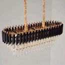 Candelabru Cristal VERSAILLES Regalis 10x E14, Diametru 80cm, Auriu Lucios si Negru, Inaltime Reglabila