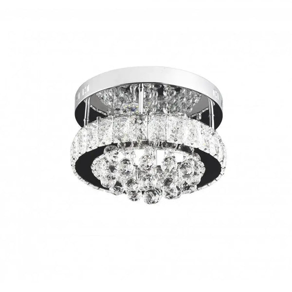 Lustra LED cu cristal ABEL 22W, Diametru 35cm, lumina Rece/Calda/Neutra , Crom Lucios