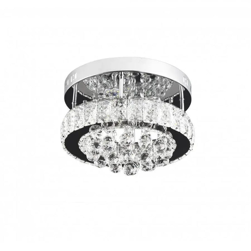 Lustra LED cu cristal ABEL 22W, Diametru 35cm, lumina Rece/Calda/Neutra , Crom Lucios