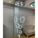 Candelabru LED Cindy, 128W, Metal si Cristal, Argintiu