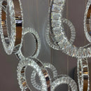 Candelabru LED Cindy, 128W, Metal si Cristal, Argintiu