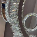 Candelabru LED Cindy, 128W, Metal si Cristal, Argintiu