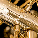 Candelabru Cristal SEGOVIA Magno 10x E14, Diametru 60cm, Auriu Lucios, Inaltime Reglabila