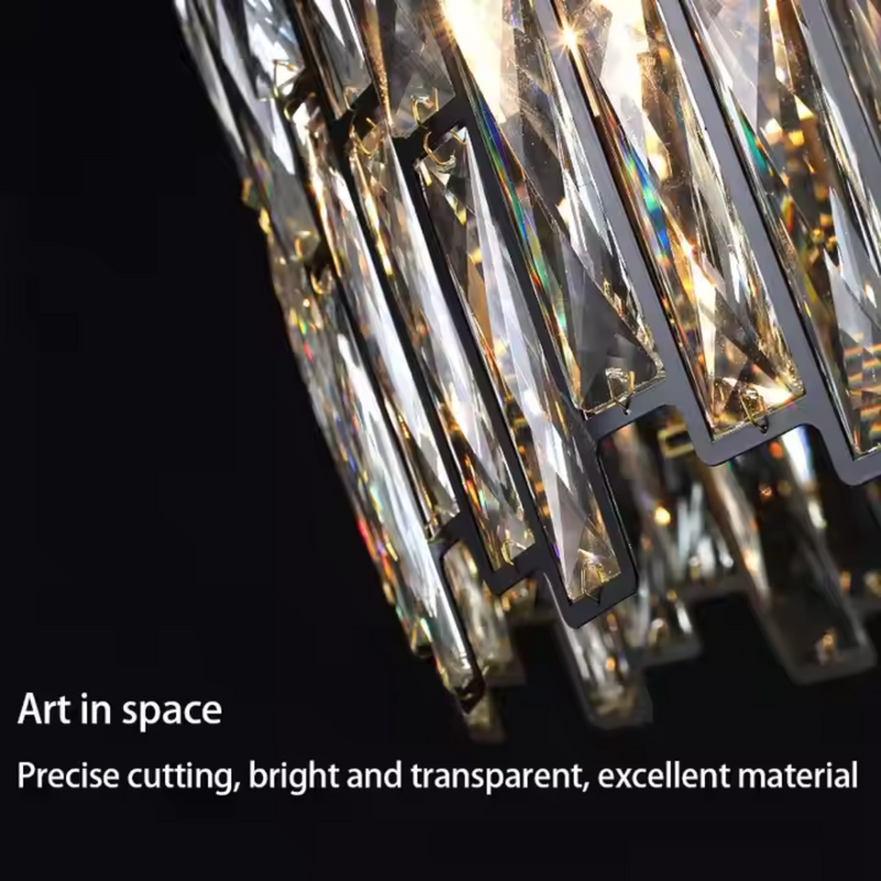 Candelabru Cristal MALBORK Eleganza 6xE27, Diametru 49cm, Negru, Inaltime Reglabila