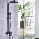 Coloana de dus, Inox, Para Patrata, Efect Ploaie, 3 Functii, Montare Pe Perete, Negru Satin, Accesorii Incluse, HS007