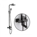 Coloana de dus, Inox, Para Patrata, Efect Ploaie, 3 Functii, Montare Pe Perete, Negru Satin, Accesorii Incluse, HS007