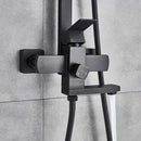 Coloana de dus, Inox, Para Patrata, Efect Ploaie, 3 Functii, Montare Pe Perete, Negru Satin, Accesorii Incluse, HS007