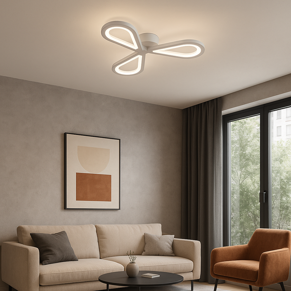 Lustra LED AURALIUS 18W, 3 Petale, lumina Neutra,  4000K, Alb