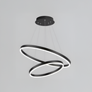 Lustra LED suspendata cu telecomanda CASIANA 40W, 2 Cercuri, lumina Rece/Calda/Neutra, Dimabila, Negru, Inaltime Reglabila