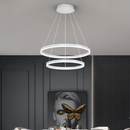 Lustra LED suspendata cu telecomanda CASIANA 41W, 2 Cercuri, lumina Rece/Calda/Neutra, Dimabila, Alb, Inaltime Reglabila