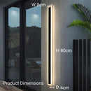 Aplica LED de Exterior Mack, Lungime 80cm, 31W, IP65, Metal, Liniar, Negru